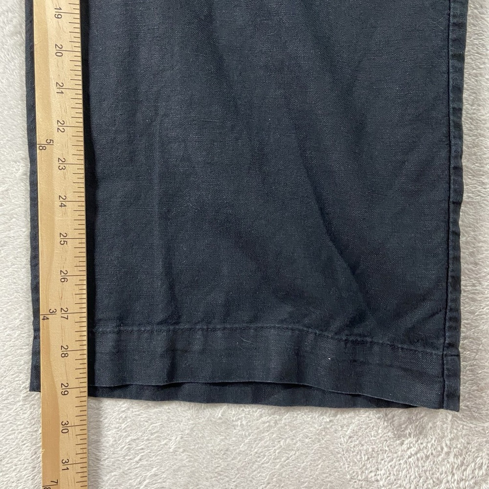 Gap Linen Blend Drawstring Wide Leg Cargo Pant Black Women S Coastal Casual Chic - Picture 9 of 10